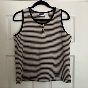 Black and tank striped tank top